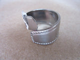 SSR007 Stainless Steel Ring Bypass Style Floral Etching