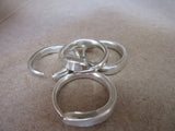 SPR014 Silver Plated Fork Tine Ring Plain