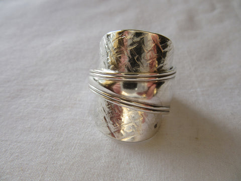 SPSR069 Saddle Ring(Spoon) Silver Plated