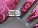 SSR061 Stainless Steel Ring Come Together Man's Diamond Pattern Band