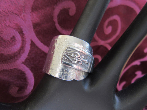 SSR062 Stainless Steel Ring Overlay Style Ring made from a butter knife blade