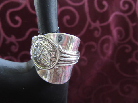STSSR019 Sterling Silver Saddle Ring